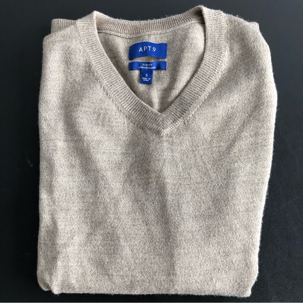 Apt. 9 Light Brown V-Neck Sweater